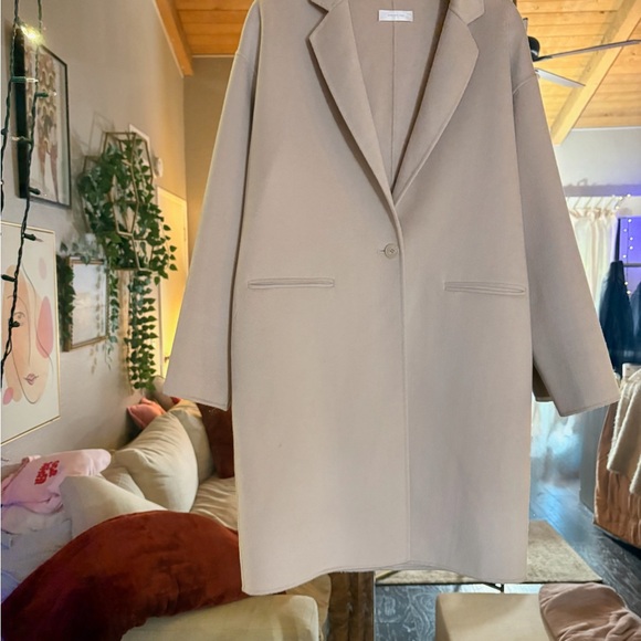 NEW Risa Cashmere-Wool Button Down Car Coat -Light Beige -by Italic - Picture 9 of 9